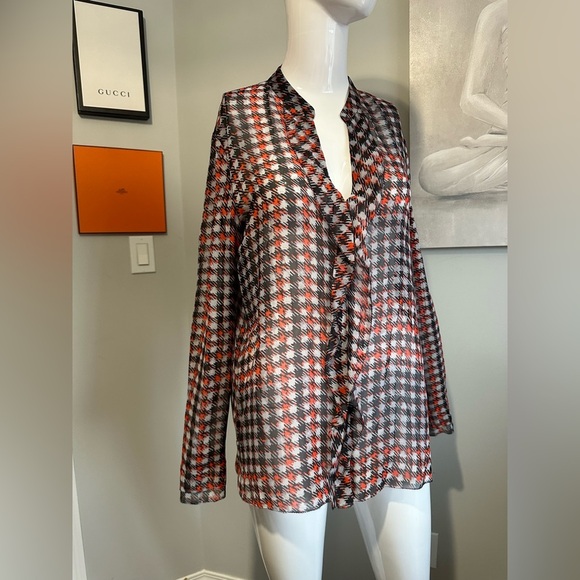Stylish Marc Cain Houndstooth Blouse - Red and Black - Picture 10 of 10